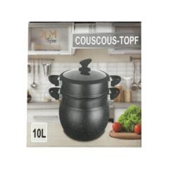Denne romslige gryten på 10 liter er ideell for tilberedning av store porsjoner couscous eller andre store retter. Den er designet for å fungere godt på induksjonstopper og gir stor fleksibilitet på kjøkkenet.