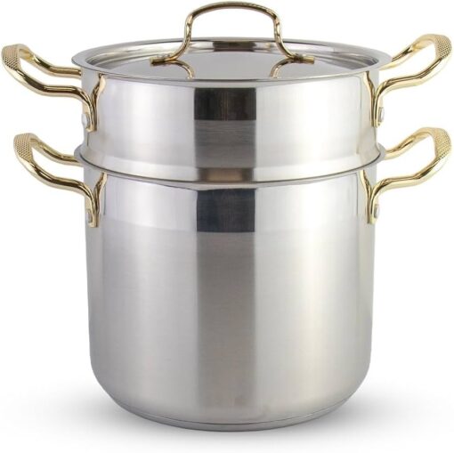 Denne romslige gryten på 8 liter er ideell for tilberedning av store porsjoner couscous eller andre store retter. Den er designet for å fungere godt på induksjonstopper og gir stor fleksibilitet på kjøkkenet.