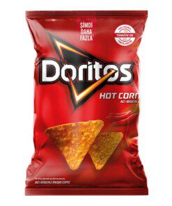 DORITOS Hot Corn Maischips 180 g Ikke glem regelen som gjør deg til den du er, lev modig med Doritos Hot Corn! Tilfør smak til livet ditt med Hot Corn bitterhet og legendarisk Doritos-krydder!