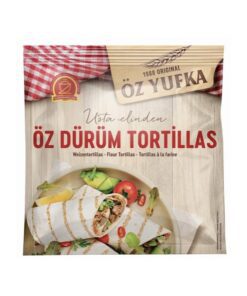 ØZ DURUM Tortilla Brød 16x30cm Durum tortilla - 16 stykker med en diameter på ca 30cm. Tortilla er en type flat, rund kake laget av mais- eller hvetemel, brukt som brød og bunn for andre retter.