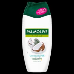 Med fuktighetsgivende melk laget av nøtter og kokos Nyt en fuktighetsgivende, velduftende opplevelse når du dusjer med Palmolive Naturals Kokosnøtt og Melk Dusjsåpe.