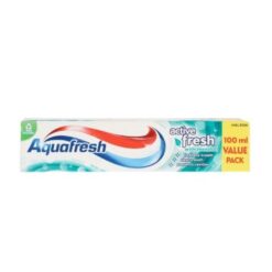 AQUAFRESH Tannkrem Active Fresh Aquafresh Active Fresh med mentol gir deg en frisk og ren følelse hver gang du børster. Tannkremen er med på å holde tennene helt friske og rene.