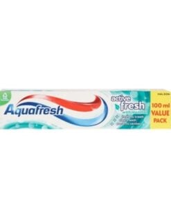 AQUAFRESH Tannkrem Active Fresh Aquafresh Active Fresh med mentol gir deg en frisk og ren følelse hver gang du børster. Tannkremen er med på å holde tennene helt friske og rene.