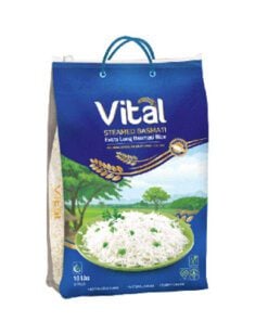 Forvandle risrettene dine med Vital Basmati Steamris Laget gjennom en unik prosess med bløtlegging, damping og tørking før maling. Dette resulterer i fastere, mer separate korn som er perfekte for luftige biryani-, zarda- og pulao-retter.