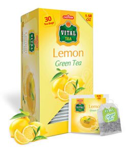 VITAL TEA Grønnte Med Sitron Sitrongrønn te, laget av sitrongress. Denne harmoniske blandingen gir et antioksidantboost. Infusjonen av vitamin C fra sitron støtter immunforsvaret og forbedrer hudens helse.