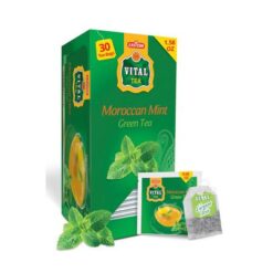VITAL TEA Grønnte Med Marokkansk mynte Laget av kvalitetsgrønne teblader og naturlige marokkanske mynteblader, gir marokkansk myntegrønn te antioksidanter for helse, hjelper fordøyelsen, frisker opp, forbedrer kognisjonen og holder deg hydrert.