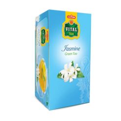 VITAL TEA Grønnte Med Jasmine Vital Jasmine Green Tea er en grønn te-drikk av førsteklasses kvalitet som blander de beroligende egenskapene til grønn te med den delikate og velduftende smaken av jasmin.