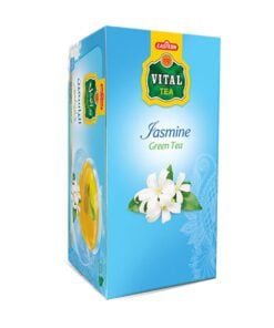 VITAL TEA Grønnte Med Jasmine Vital Jasmine Green Tea er en grønn te-drikk av førsteklasses kvalitet som blander de beroligende egenskapene til grønn te med den delikate og velduftende smaken av jasmin.