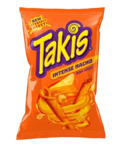 Gjør fredagskosen ekstra deilig med en pose Takis Intense Nacho Cheese i den flotte chipsskålen din. Den fyldige smaken av nacho cheese vil få smaksløkene dine til å juble som aldri før – det lover vi.